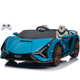 Lamborghini SIAN 24V 2 Seater Ride on Car for Kids with 4WD, Remote Control, EVA Wheels, Open Doors, Storage, Leather Seat, LED Lights & Music